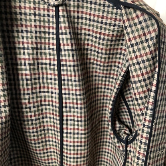 PERCIVAL Men's Short Trench Coat - Green, Black, Red Check - Size XL - Picture 6 of 8